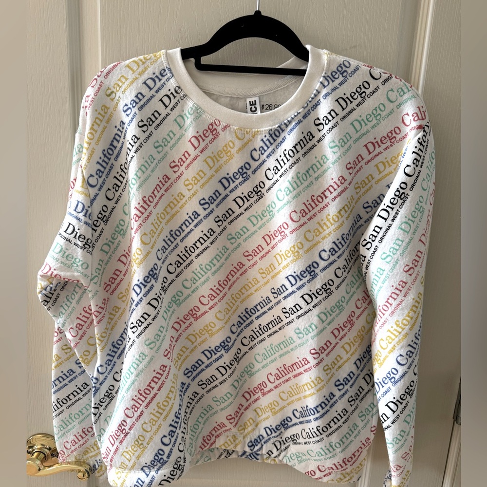 NWT San Diego “Original West Coast” fleece lined sweatshirt, unisex size medium